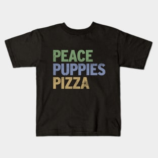 Peace Puppies Pizza Kids T-Shirt